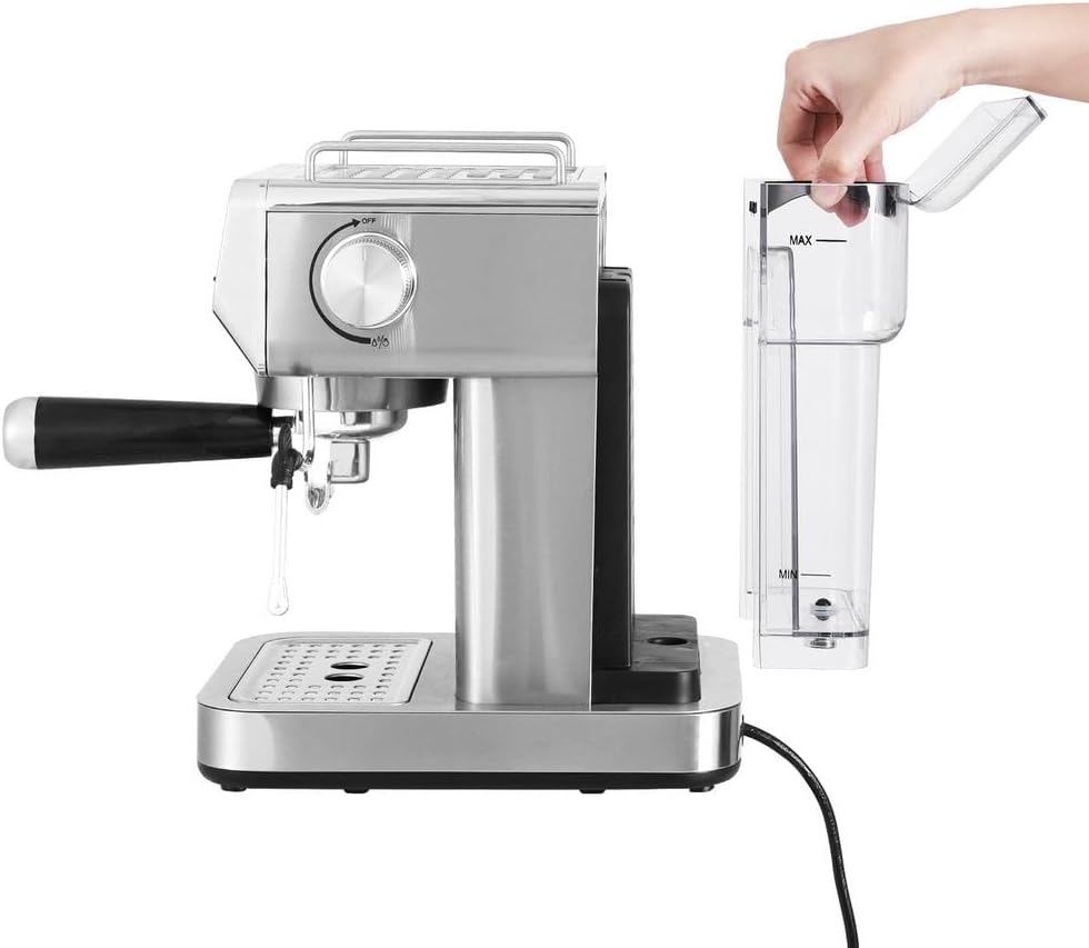 Devanti 20 Bar Espresso Coffee Machine with Milk Frother Stainless Steel