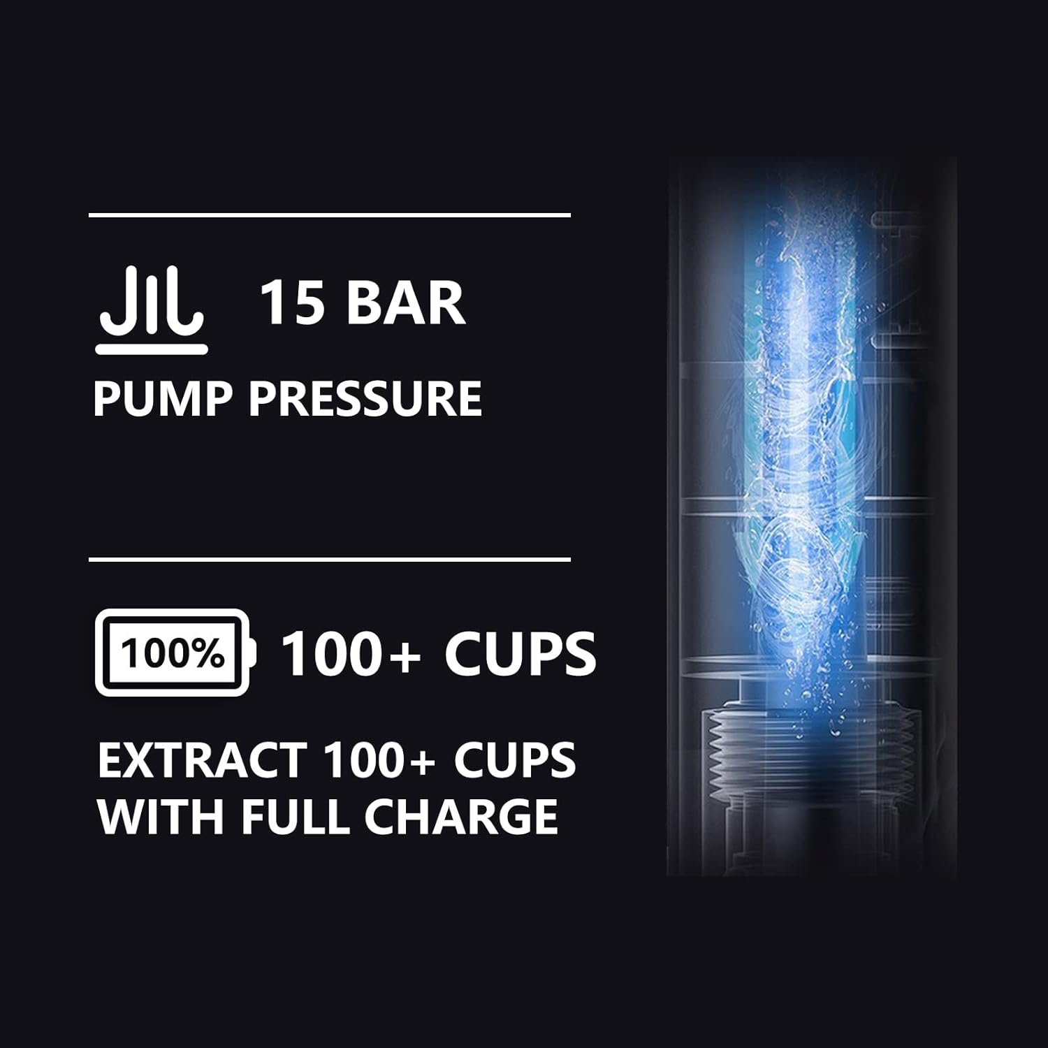 CERA+ Portable Electric Espresso Machine for Ground Coffee & NS Capsules White