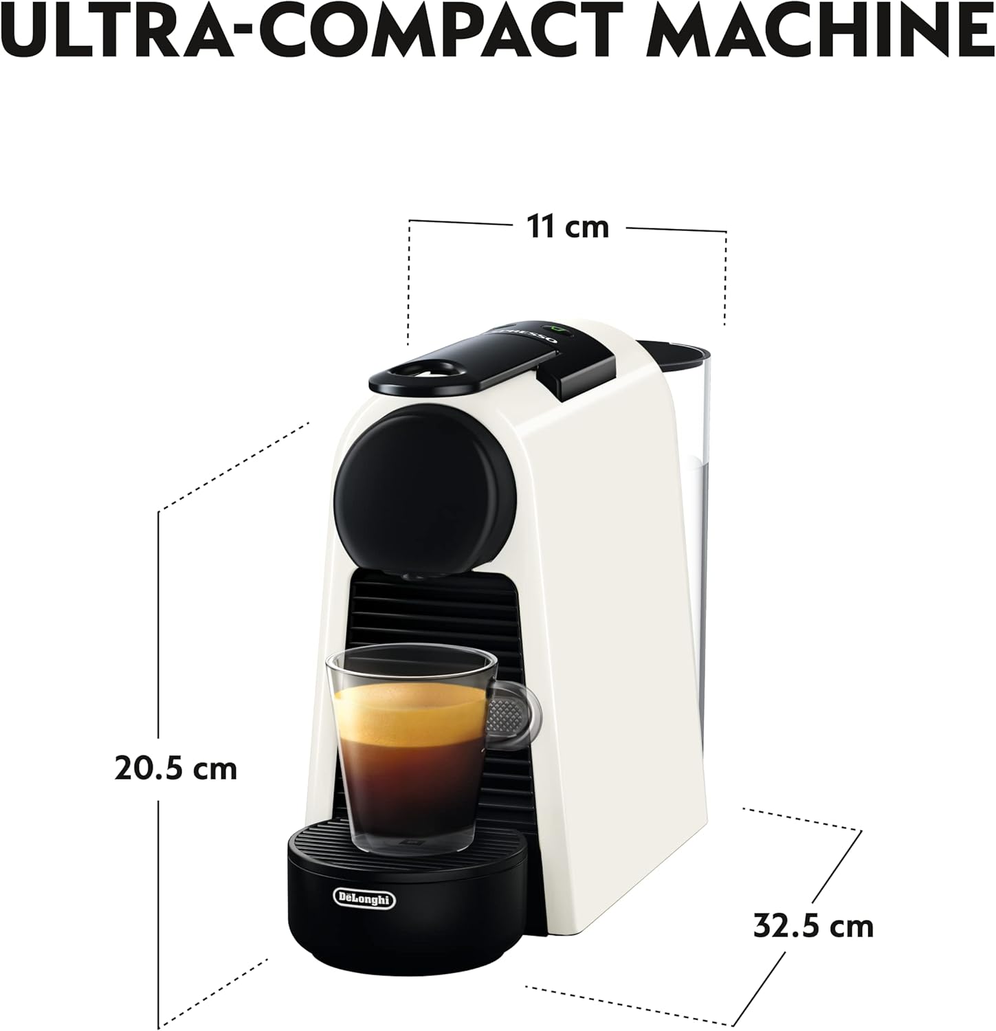 De'Longhi Nespresso Essenza Mini EN85W Capsule Coffee Machine White
