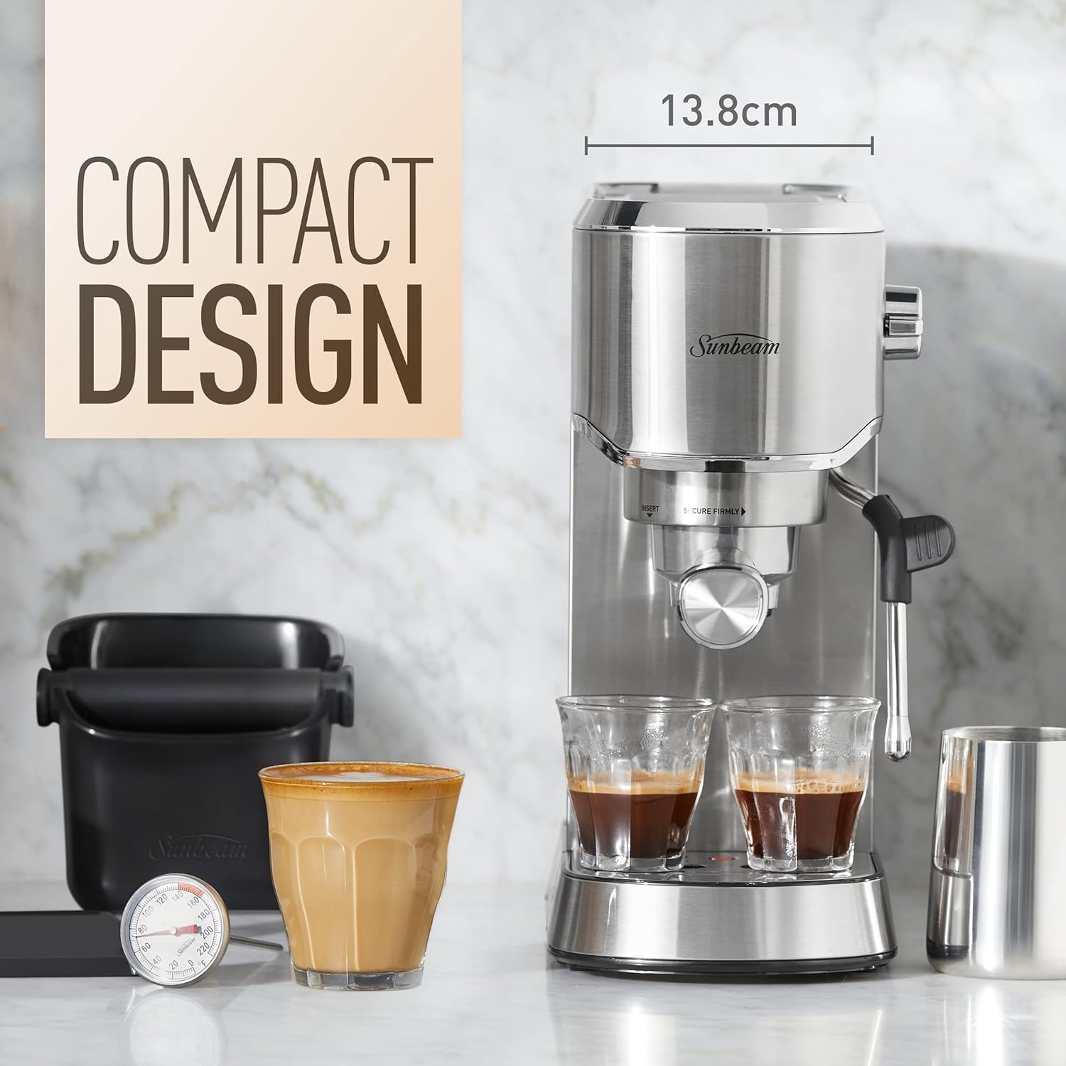 Sunbeam Compact Barista Espresso Machine EMM2900SS Silver