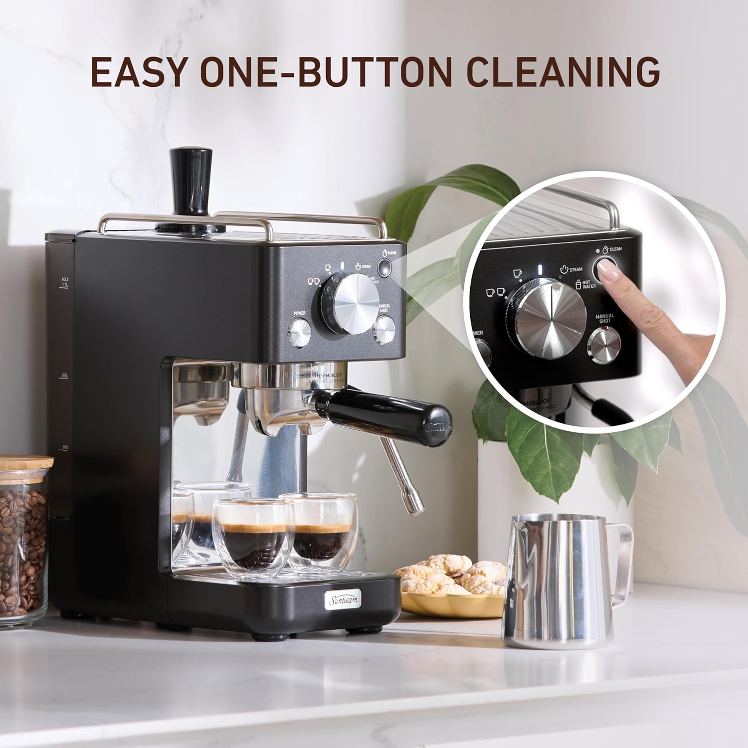 Sunbeam Origins Slimline Espresso Machine EMM4500BK Black