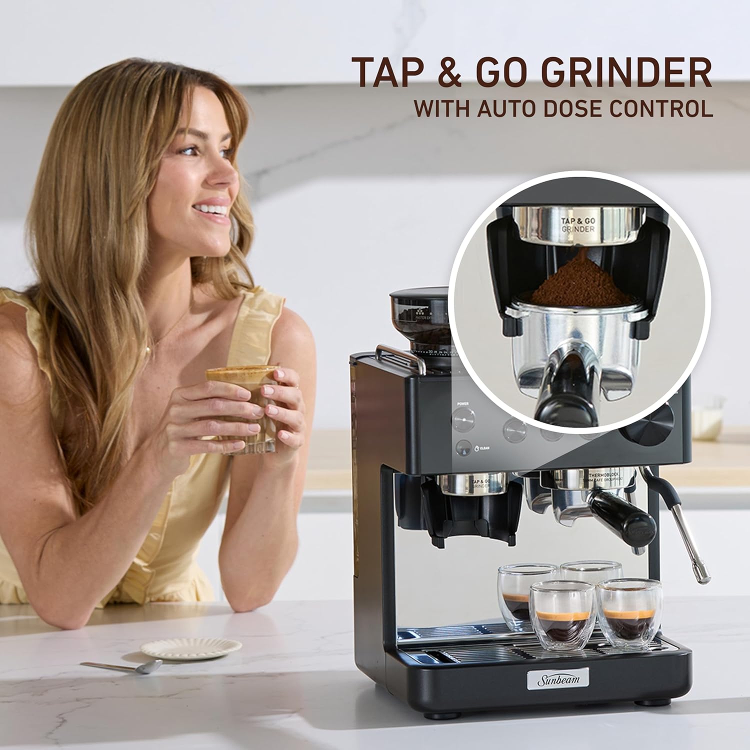 Sunbeam Origins Slimline Espresso Machine EMM4500BK Black