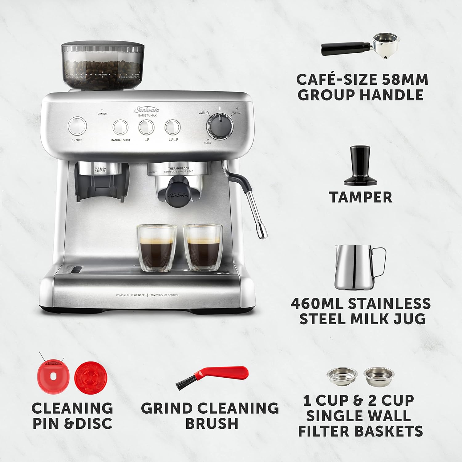 Sunbeam Origins Slimline Espresso Machine EMM4500BK Black