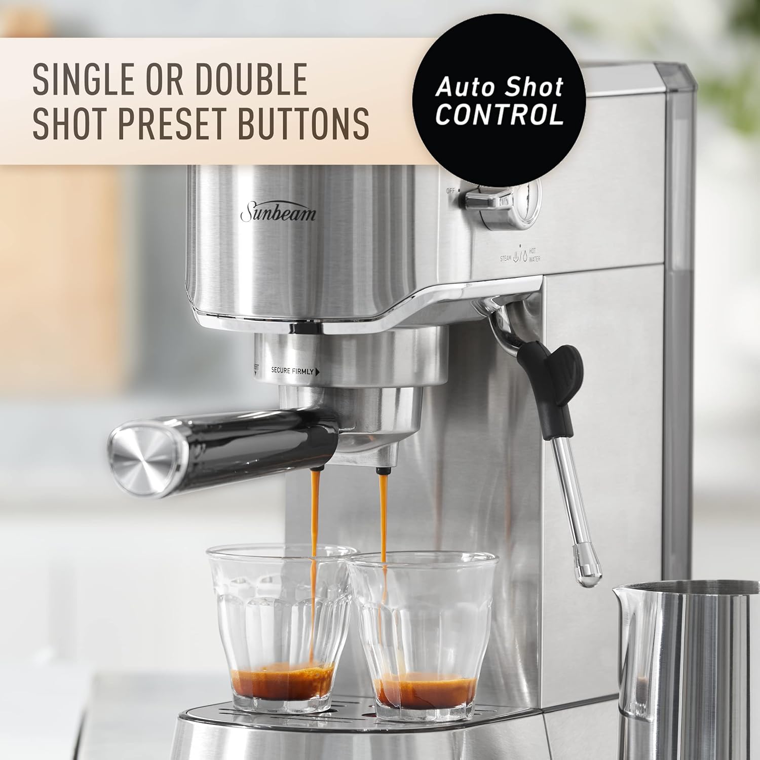 Sunbeam Compact Barista Espresso Machine EMM2900SS Silver