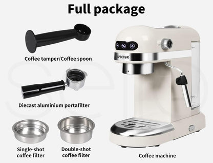 Spector Espresso Coffee Machine with Milk Frother Touch Screen Black