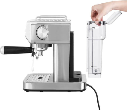 Devanti 20 Bar Espresso Coffee Machine with Milk Frother Stainless Steel