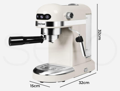 Spector Espresso Coffee Machine with Milk Frother Touch Screen Black