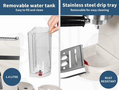 Spector Espresso Coffee Machine with Milk Frother Touch Screen Black