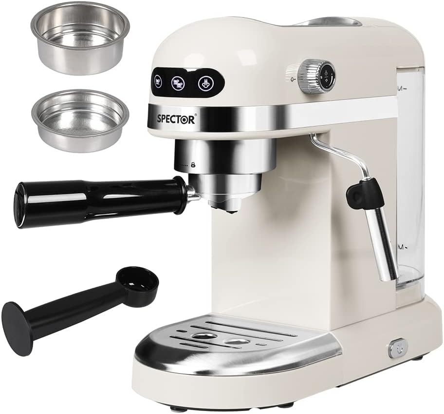 Spector Espresso Coffee Machine with Milk Frother Touch Screen Black