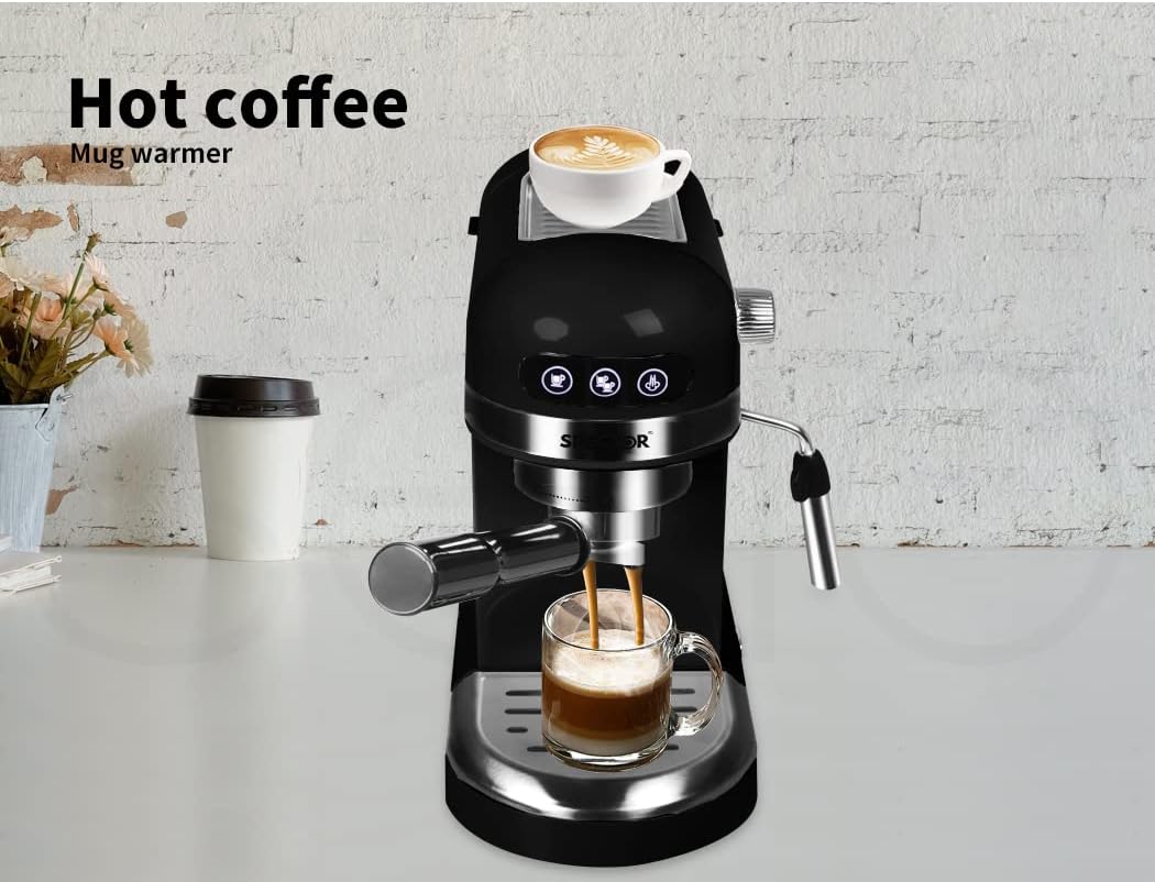 Spector Espresso Coffee Machine with Milk Frother Touch Screen Black