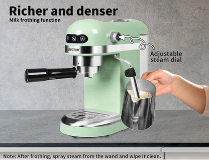 Spector Espresso Coffee Machine with Milk Frother Touch Screen Black