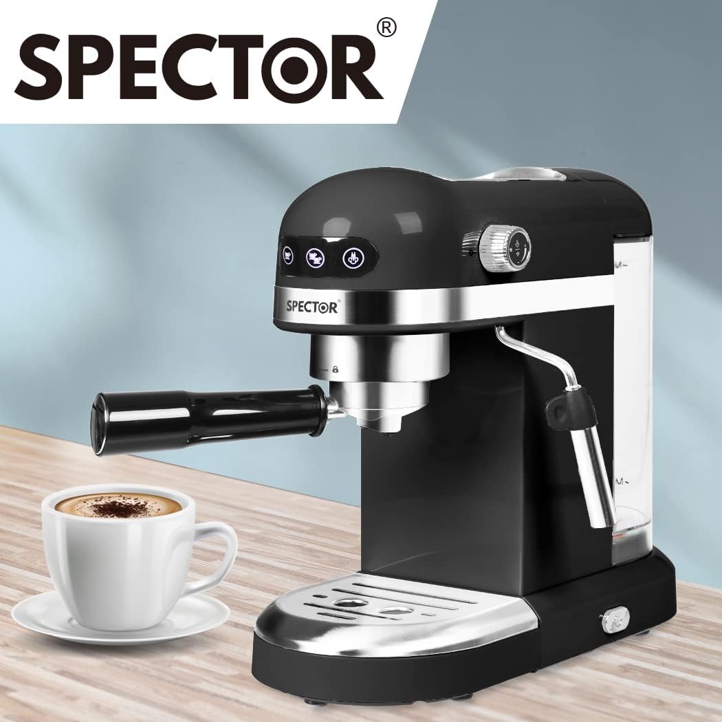 Spector Espresso Coffee Machine with Milk Frother Touch Screen Black