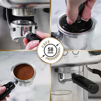 Sunbeam Barista Max Espresso Machine with Grinder & Milk Frother EM5300S Silver