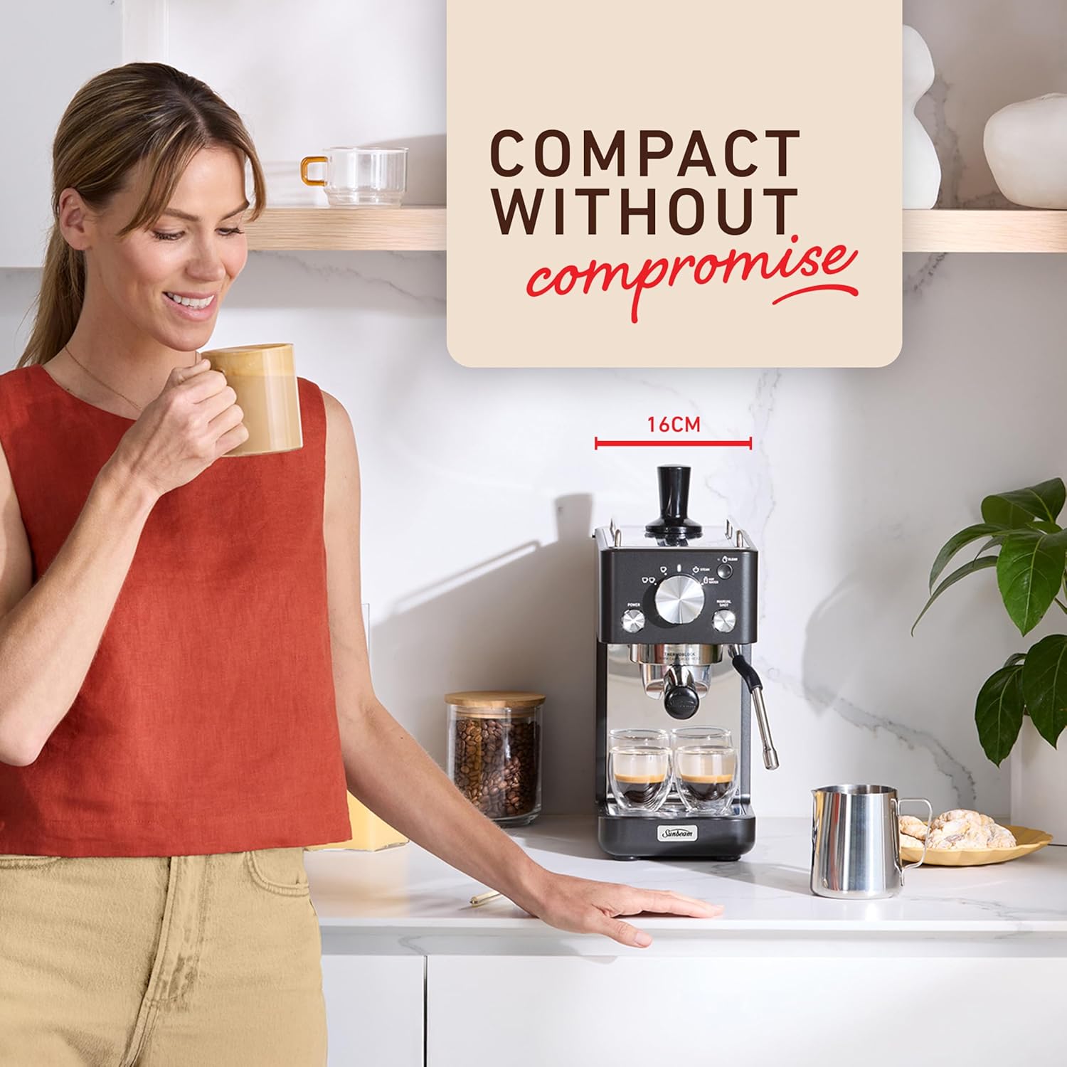 Sunbeam Origins Slimline Espresso Machine EMM4500BK Black